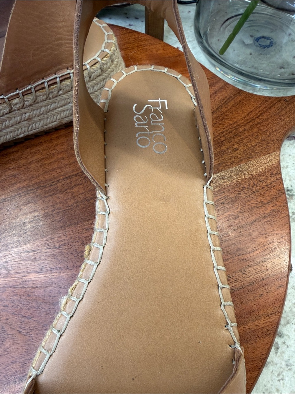 Franco Sarto Tan Espadrille Platform Sandals with Ankle Strap - Picture 6 of 6